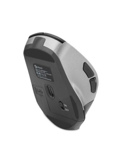 MOUSE ERGONOMICO GETTTECH WIRELESS 6D OFFICE INALAMBRICO BLUETOOTH USB 7200DPI NEGRO-PLATA - Image 4