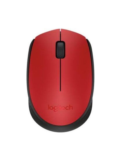 MOUSE ERGONOMICO LOGITECH OPTICO M170 INALAMBRICO USB 1000DPI NEGRO-ROJO