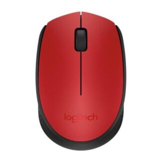 MOUSE ERGONOMICO LOGITECH OPTICO M170 INALAMBRICO USB 1000DPI NEGRO-ROJO