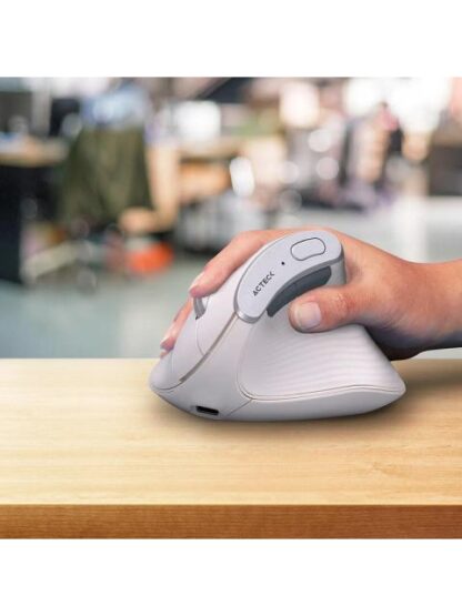 MOUSE ERGONOMICO VERTICAL ACTECK OPTICO VIRTUOS FITT PRO MI770 INALAMBRICO BLUETOOTH-USB-C 1600DPI BLANCO - Image 2