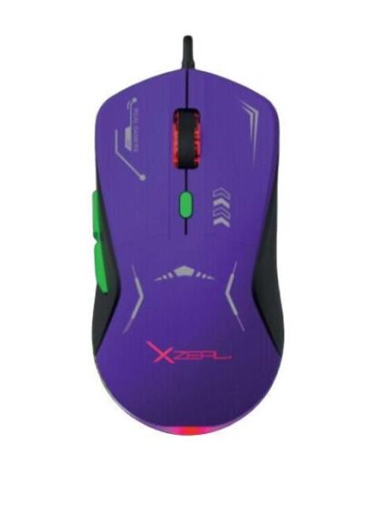 MOUSE GAMER XZEAL OPTICO XZ-401 INALAMBRICO USB-A 7200DPI MORADO