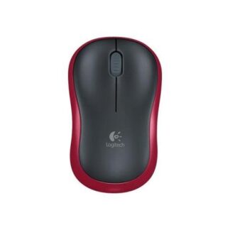 MOUSE LOGITECH OPTICO M185 RF INALAMBRICO 1000DPI NEGRO-ROJO