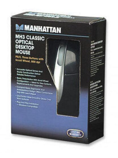 MOUSE MANHATTAN OPTICO MH3 ALAMBRICO 1000DPI USB DISENO CLASICO - Image 5