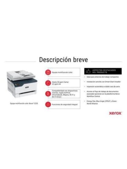 MULTIFUNCIONAL LASER XEROX C235 INALAMBRICO A COLOR 600DPI BLANCO C235V-DNI - Image 7
