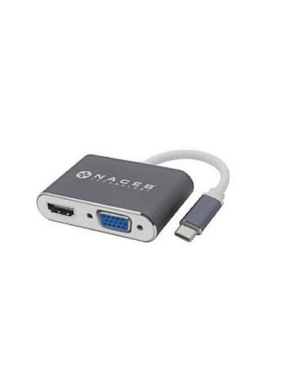 NACEB ADAPTADOR USB 3.0 MACHO - HDMI-VGA HEMBRA GRIS-BLANCO