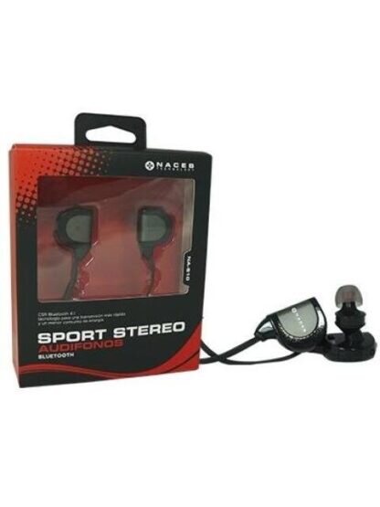 NACEB AUDIFONOS DEPORTIVOS INTRAURICULARES NA-610 INALAMBRICO BLUETOOTH 75CM USB NEGRO