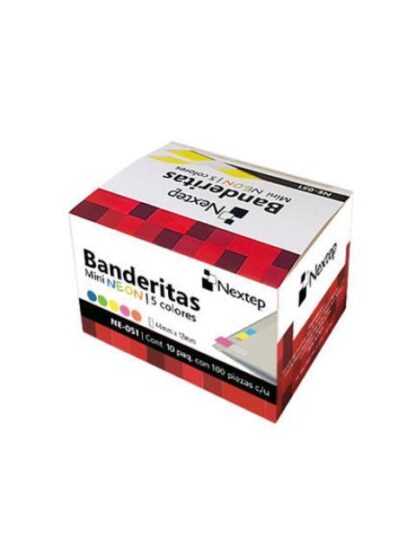 NEXTEP BANDERITAS MINI NEON DE 12MM X 44MM 100 HOJAS 5 COLORES 10 PIEZAS - Image 5