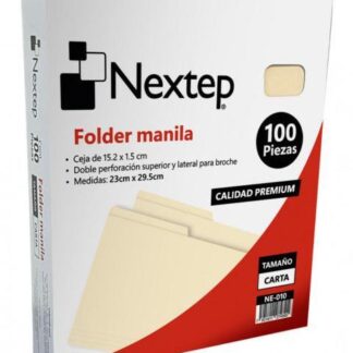 NEXTEP FOLDER NE-010 PAQUETE DE 100 PIEZAS TAMANO CARTA MANILA