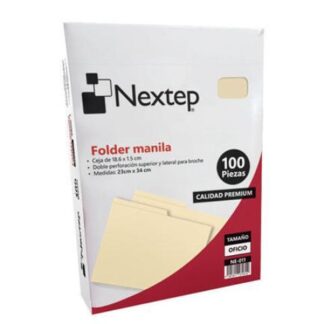 NEXTEP FOLDER NE-011 PAQUETE DE 100 PIEZAS TAMANO OFICIO MANILA