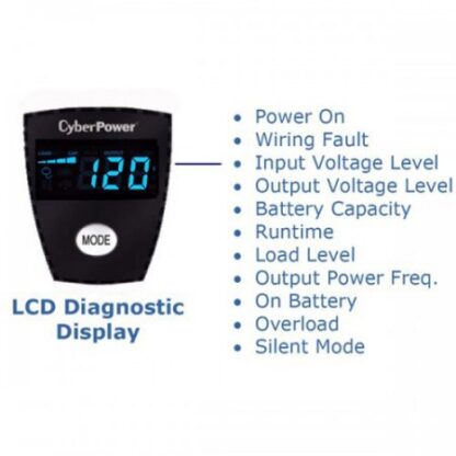 NO BREAK CYBERPOWER CP825AVRLCD 450W 825VA ENTRADA 90-140V - Image 4