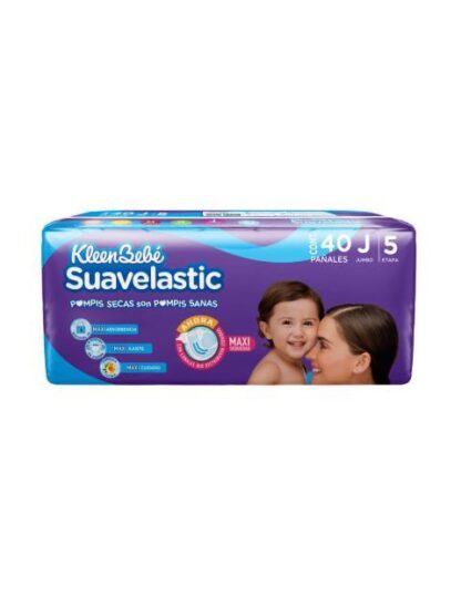 PAÑAL SUAVELASTIC MAX JUMBO PAQUETE CON 40 PIEZAS
