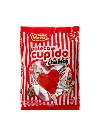 PALETA CUPIDO MACIZA CHAMOY BOLSA CON 40 PIEZAS