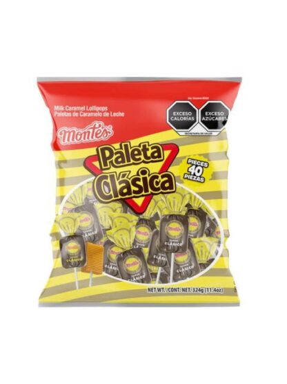 PALETA MONTES MACIZA CUADRADA BOLSA CON 40 PIEZAS