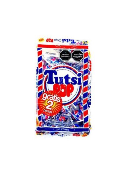 PALETA RELLENA TUTSI CEREZA BOLSA CON 24 PIEZAS