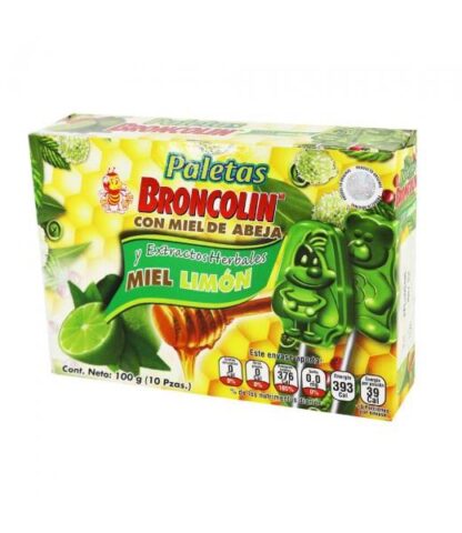 PALETAS BRONCOLIN CON MIEL DE ABEJA Y EXT. HERBALES MIEL-LIMON BRONCOLIN