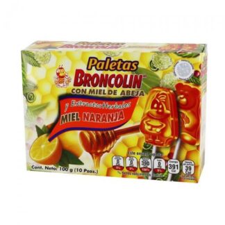 PALETAS BRONCOLIN CON MIEL DE ABEJA Y EXT. HERBALES MIEL-NARANJA BRONCOLIN
