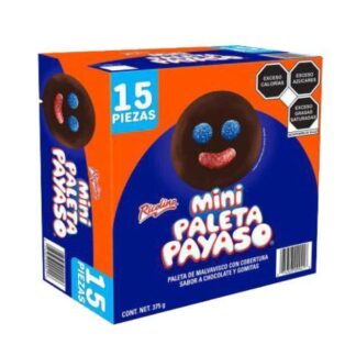 PALETA PAYASO MINI PAQUETE CON 15 PZ DE 25 GR