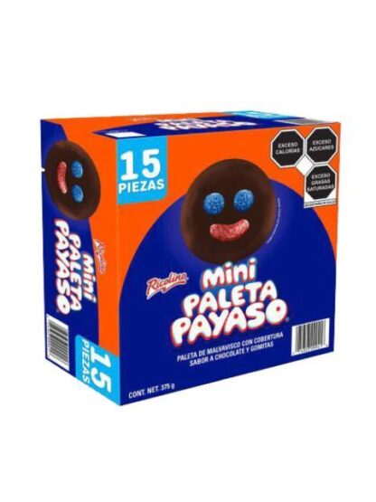 PALETA PAYASO MINI PAQUETE CON 15 PZ DE 25 GR