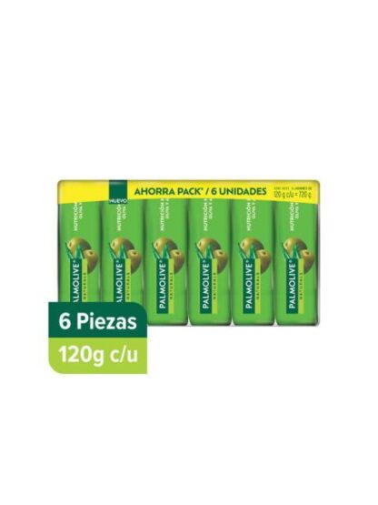 PALMOLIVE NATURALS JABON DE TOCADOR VERDE 120 GR 6 PIEZAS