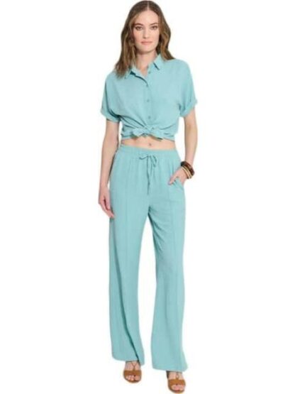 PANTALON ANCHO AZUL TURQUESA HOLLY LAND