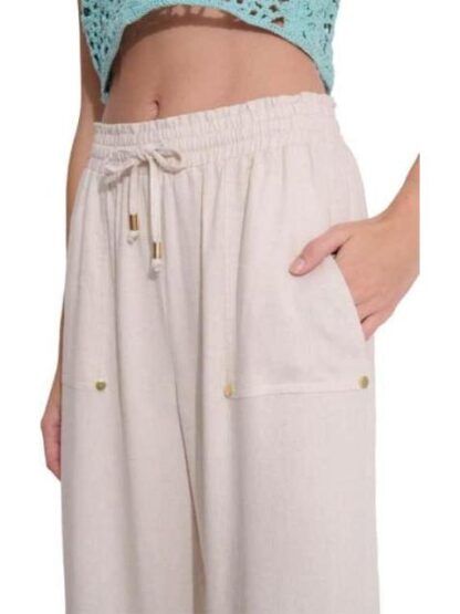 PANTALON ANCHO DE LINO BEIGE HOLLY LAND - Image 5
