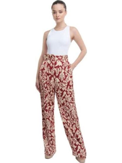 PANTALON ANCHO ESTAMPADO ROJO HOLLY LAND