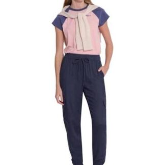 PANTALON CARGO DE LINO AZUL HOLLY LAND