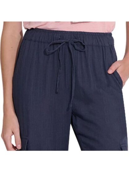 PANTALON CARGO DE LINO AZUL HOLLY LAND - Image 6