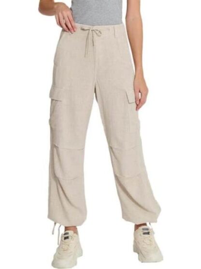 PANTALON CARGO DE LINO BEIGE HOLLY LAND - Image 2