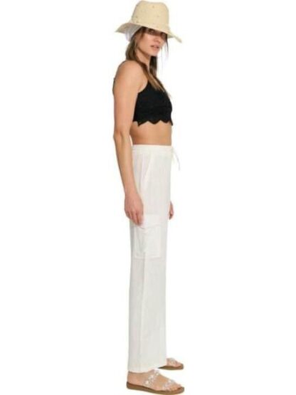 PANTALON CARGO DE LINO BLANCO HOLLY LAND - Image 4
