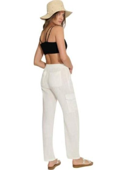 PANTALON CARGO DE LINO BLANCO HOLLY LAND - Image 5