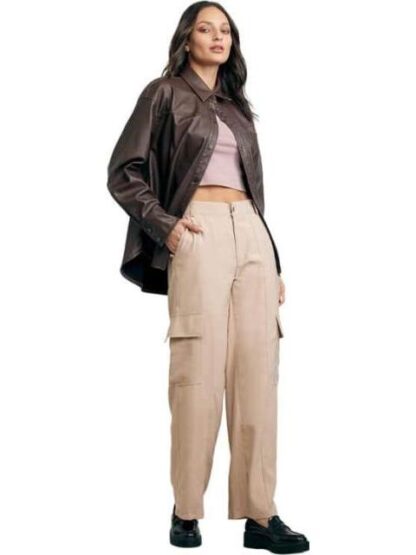 PANTALON RECTO CINTURA ALTA BEIGE HOLLY LAND - Image 2