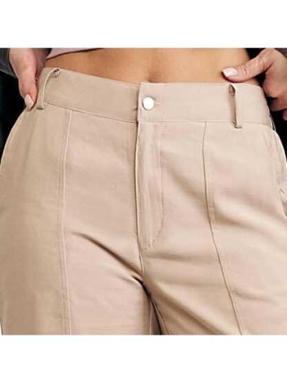 PANTALON RECTO CINTURA ALTA BEIGE HOLLY LAND - Image 3