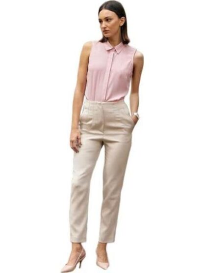 PANTALON CINTURA ALTA BEIGE HOLLY LAND - Image 2