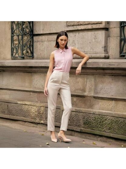 PANTALON CINTURA ALTA BEIGE HOLLY LAND - Image 6