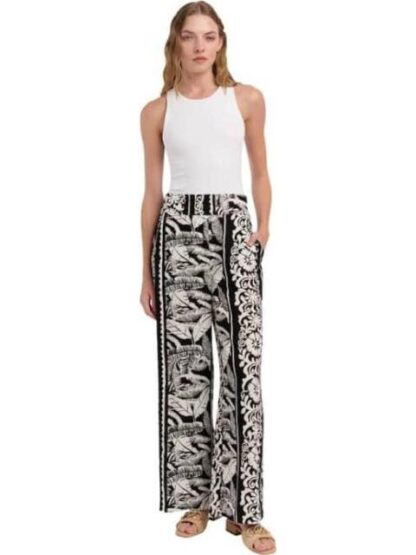 PANTALON CINTURA ALTA BLANCO/NEGRO HOLLY LAND