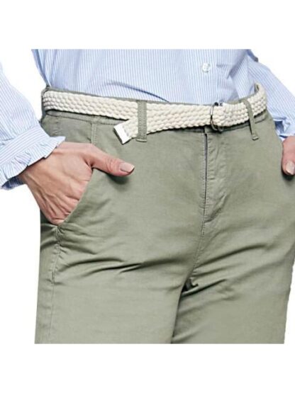 PANTALON CINTURA REGULAR CORTE SKINNY VERDE OLIVO HOLLY LAND - Image 5