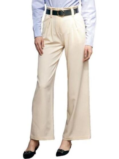 PANTALON CON CINTURON MARFIL HOLLY LAND - Image 4