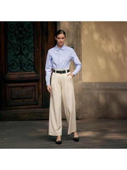 PANTALON CON CINTURON MARFIL HOLLY LAND - Image 6