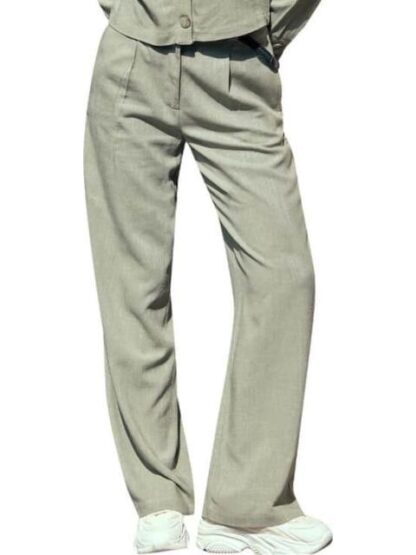 PANTALON CON CINTURON VERDE OLIVO HOLLY LAND - Image 3