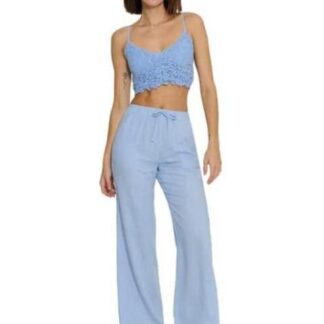 PANTALON DE LINO AZUL HOLLY LAND