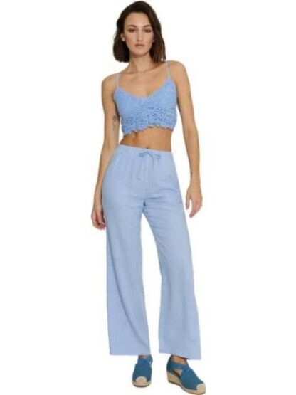 PANTALON DE LINO AZUL HOLLY LAND