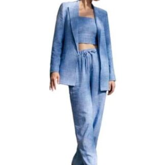 PANTALON DE LINO AZUL HOLLY LAND