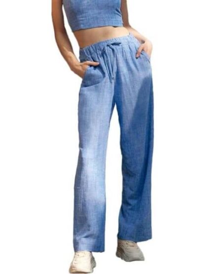 PANTALON DE LINO AZUL HOLLY LAND - Image 5