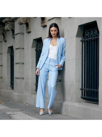 PANTALON DE LINO AZUL HOLLY LAND - Image 6