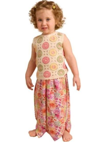 PANTALON DE LINO ESTAMPADO MULTICOLOR HOLLY LAND KIDS