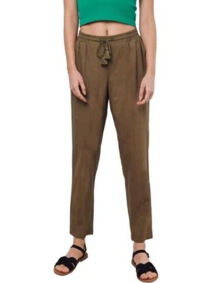 PANTALON RECTO DE LINO VERDE OLIVO HOLLY LAND - Image 5