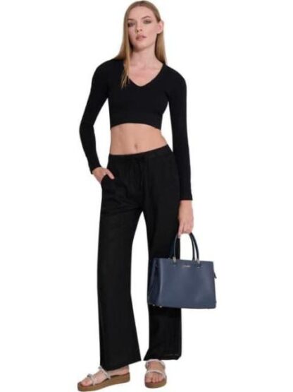PANTALON DE LINO NEGRO HOLLY LAND