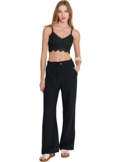 PANTALON DE LINO NEGRO HOLLY LAND