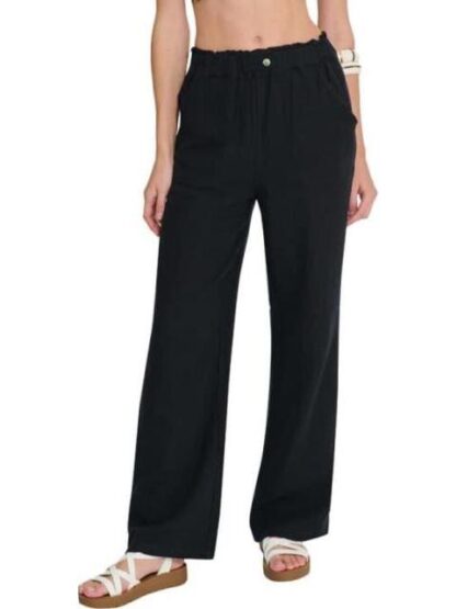 PANTALON DE LINO NEGRO HOLLY LAND - Image 3